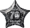 Glitz Black 70th Birthday Star 50cm (20") Foil Balloon